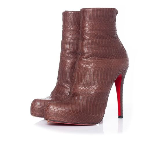 Christian Louboutin snakeskin platform boots